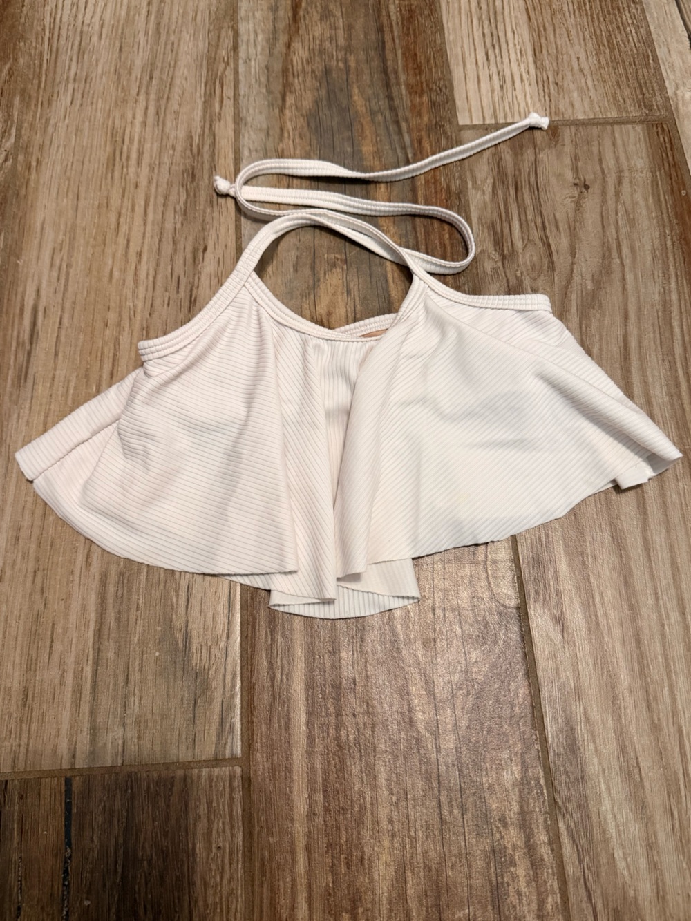 Kortni Jeane Mini Ribbed White Swing Swim Top